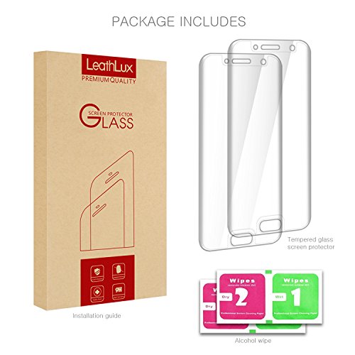  2-Unidades Protector de Pantalla de Vidrio Templado para Samsung Galaxy A5 2017 Screen Protector  Leathlux  2-Pack  Anti-golpes Cristal Vidrio Templado Premium Anti-huella 3D Touch Ultra Transparente Tempered Glass Para Galaxy A5 2017  Dureza de Grado 9H 