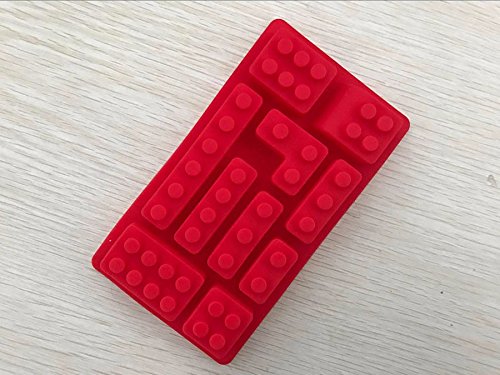 Bausteine Form rechteckig DIY Schokolade Silikon Form Eis Würfel Tablett Kuchen Werkzeuge Fondant Formen (rot)