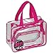 JODA Pink Trim Clear PVC 3 Bag Travel Set