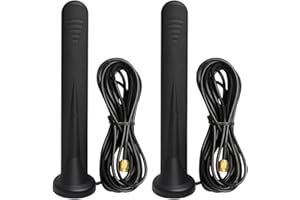 Mineup 2Pcs Antena 4G LTE, 16DBi 600-6000MHz SMA Antena de Red Omnidireccional con Base Magnética, 4G LTE Adaptador de Antena SMA para Enrutador Interior y Exterior 3G/4G/5G/GSM