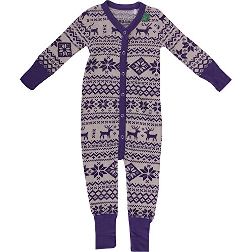 Fred's World by Green Cotton Baby Girls Wool nordic bodysuit Footies, Purple (purple 019354201), 3-6 Months (Manufacturer size: 68)
