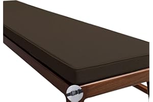 UYEOCO Indoor/Outdoor Bench Cushion - 120cm/150cm/100cm/90cm x 40cm/35cm/30cm - Non-Slip Seat Pad for Bay Windows, Garden Patio, Long Chairs, Swings & Porch Furniture with Zipper(Brown,180x40cm/71x16in)