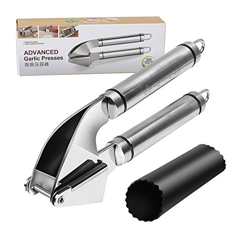 Knoblauchpresse: Garlic Press and Silicone Peeler: Made from Stainless Steel for Kitchen Sets