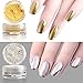 Sindy 2 pcs Mirror Chrome Powder Gold Silver Pigment Nail Glitter Effect Nail Art Shine Manicure Salon Tips 1g/Box (Gold + Silver) with Sponge Stick