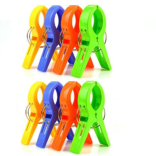 Preisvergleich Produktbild Interesting® 8 Pcs Strand Handtuch starke Kunststoffclips verhindert Handtücher wegblasen - zufälligen Farbe