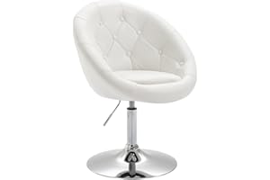 ‎SVITA SVITA Havanna Cocktail-Sessel Lounge Clubsessel Drehsessel Retro Barhocker Kunstleder Weiß