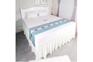 AQIGR Mantovana Gonne Elastico Polvere Increspature Intorno Letto Wrap Singolo/Matrimoniali/Una Piazza e Mezzo Gonna da letto Tre Lati Tessuto Balze - Lunghezza 38 cm ( Color : Beige , Size : 150x200+38cm )