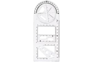 JTKREW Regla de Dibujo Multifuncional,Regla Geométrica,Dibujo de Geometría, Herramienta de Medición, para Uso Escolar y de Oficina