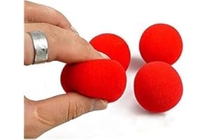 JOWXSX 10 Pcs Red Magic Soft Red Sponge Ball Close-Up Classical Street Comedy Small Magical Ball Trick Props (1.77 inch)