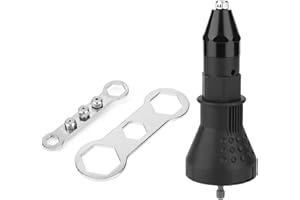 HYUDUO Pistolet do nitów akumulatorowych do wiertarek elektrycznych, nit, nakrętka, pistoletu elektrycznego, nit, nakrętka, pistolet, adapter, nity, wkładanie nakrętki, wiertarka elektryczna, zestaw[czarny]