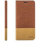 Zanasta Designs Tasche Huawei Nova Plus (MLA-L11) Hülle Flip Case Slim Schutzhülle Handytasche mit Kartenfach, Standfunktion | Rotbraun - 
