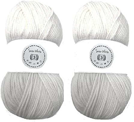 5 x 100g Snow White 100% Acrylic yarn - Value pack - House of Cecilia