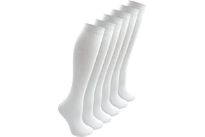 ITRAT 3 Pairs Girls Knee High School Socks Back to School Cotton Rich Socks Uniform Party Wear Comforts Fit Log Sock Stocking Girls Knee High Kids School Socks