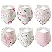 Discoball® 6 PCS Lovely Baby Boy Girl Infant 100% Cotton Bandana Bib Saliva Dribble Burp Cloth Apron Pinny 2 Popper Setting (girl design)