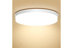 Ouyulong Plafon Led Techo Redondo 36W, Plafon Led Baño Techo Luz Calida 3000K IP54,4250LM Lampara Led Techo Para Cocina Dormitorio Pasillo Habitacion Balcón Garaje