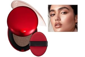 SONGVISON Fondotinta Super Fit Cushion Texture leggera, finitura semi-opaca Copertura costruibile per 72 ore.impermeabile, trucco trasparente Red+Shell+Air si concentra sul mantenimento di un'ottima copertura