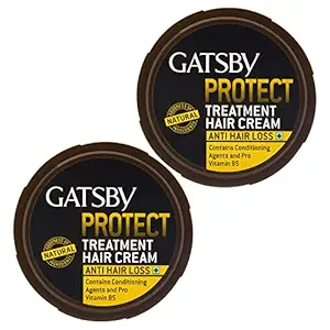 Gatsby Treatment Hair Cream - Anti Hair Loss 250gm | Contains Conditioning Agents & Pro Vitamin B5 | Nourishes Scalp & Strengthen Hair Roots | With Goodness of Natural Ingredients | Pack of 2