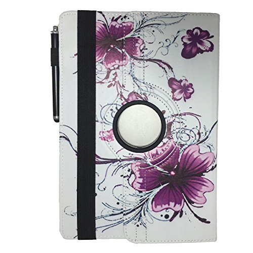 MEDION LIFETAB S10351 Tablet – PC / 25,7 cm / (10,1″) Zoll Drehbare Tablet Schutztasche mit Standfunktion + Touch Pen – 10 Zoll Lila Blumen 360° - 4