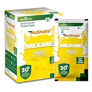 NuShakti Zesty Lemon MIXME Instant Drink Mix (Pack of 3- 200 gms each) | Powdered Beverage for Kids | Strengthens Immunity