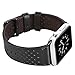 Produktbild Für Apple Watch Armband 38mm Schwarz, Purple Angel iWatch Series 3/2/1 Leder Armbänder ErsatzBand Uhrenarmband Lederarmband Vintage Weich Echtleder Replacement Wrist Band für Apple Watch Series 3/2/1, Sport Edition, Nike+