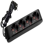 Viko Multi-Let Black Quad Socket Wired Child Proof 2 Mt