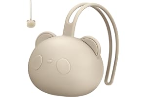 AIRFISH Silicone Dummy Case, Pacifier Holder Case, BPA Free Baby Bear Pacifier Holder Cover, Portable Soother Pods for Baby Travel Pacifiers, Pacifier Accessories for Boys and Girls-Beige
