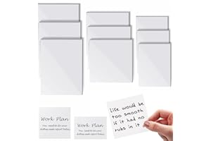 MOSEEM Haftnotizen Transparent Set 450 Blätter,9 Packungen Transparent Sticky Notes Set, Wasserfest Sticky Notes transparent, Drei Größen für Lesen, Lernen, Schule und Büro(70x95mm,75 x 75mm,75x50mm)