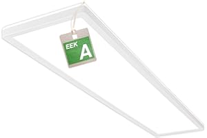 BRILONER - EEK A Lámpara de techo LED 98cm Eficiente con 21W a 4800lm, plana, luz indirecta, techo LED, de salón, panel LED, cocina, iluminación, 98x20x3 cm, blanco, Cuadrado