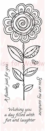 Woodware Francoise Collection-Clear Magic-Sunflower Doodles, Polypropylene, 268 x 88