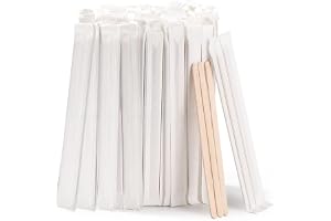 MOMENT 14 cm Disposable Wooden Coffee Stirrers [200 Pack] Individually Wrapped Stir Sticks for Tea, Hot Chocolate and Craft Projects
