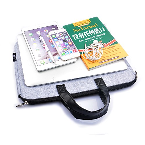 TFDirect Laptophülle Laptoptasche Notebook Filz Sleeve Tasche Hülle Schutzhülle für 15 Apple MacBook Air / MacBook Pro, Grau - 5