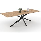 Table à Manger Alix Extensible 160-200cm - Bois & Métal Noir | 6-10 Personnes - Style Industriel