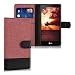 Produktbild kwmobile Hülle für LG X Screen - Wallet Case Handy Schutzhülle Kunstleder - Handycover Klapphülle mit Kartenfach und Ständer Altrosa Schwarz