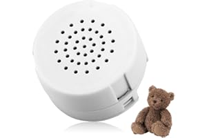 SHUNYABEI Mini Voice Recorder for Teddy Bears & Plush Toys,Compact Sound Recorder Button Box, Recordable Voice Device for DIY Gifts, Pillows & Dolls,Custom Message Recording Module (White)