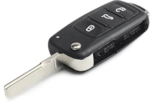 Kesiku Vw Schlüsselgehäuse für Vw Polo Sharan Touran Tiguan Beetle Caddy Golf Transporter Scirocco Jetta Autoschlüssel, 3 Tasten Vw Polo Schlüssel, Ersatzschlüssel Vw Touran Fernbedienung 1 Stück
