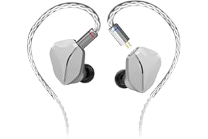 GENERIC Hidizs MP145 14.5mm Ultra-large Planar Magnetic Driver HiFi In-ear Monitors, Ergonomics Design Earphones,Detachable 2pin in ear Headphones for Audiopiles and Music Lovers (Silver,3.5mm)