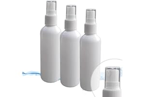 ‎SOLUTIONAR SOLUTIONAR 3er Set Sprühflasche in weiß [JE 100 ML INKL DECKEL] für vielseitige Anwendungen im Haushalt und Garten Pumpsprühflasche mit Zerstäuber Funktion für Parfüm Reinigung Auto Pflanzen Haare