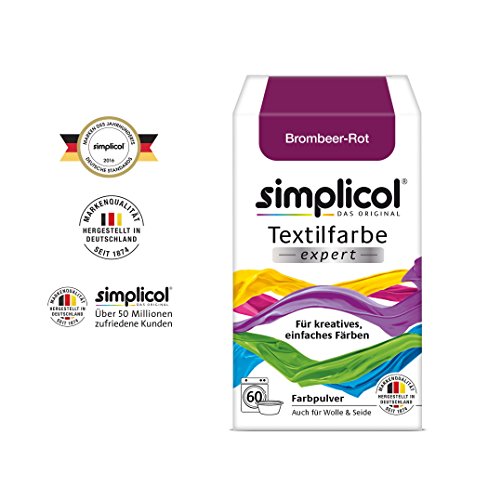 Simplicol Textilfarbe expert Für kreatives, einfaches Färben – 1736 – „Brombeer-Rot“ – Neu! – 2er-Pack - 4