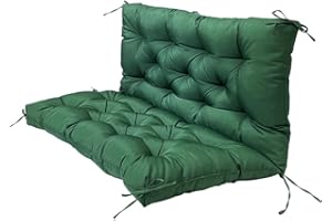Yuly Bench Pad Cushion,Waterproof Seat Pad with Backrest,2 or 3 Seater Swing Chair Pad,Replacement Seat Mat for Outdoor Indoor Patio Hammock Furniture Recliners(Green)