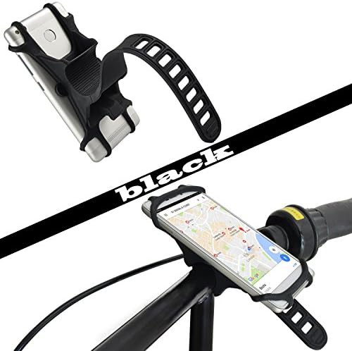 Bike Silicone Phone Mount Holder Universal Waterproof,bicycle handlebar cradle,Adjustable 4-6 Inch Screens,WZMIRAI Outdoor and Cycling Navigation（black)