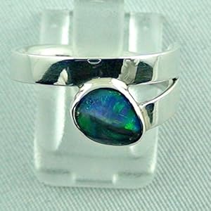 Sterling Silberring mit GEM Black Crystal Opal 0,61 ct