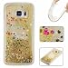 Produktbild KSHOP Hardcase Hülle TPU Silikon für Samsung Galaxy S7 mit Flüssigkeit - Schale Etui Case Cover Softshell Backcover Case Schutzhülle Cover Wasser mit Schneekugel Sterne Design in Hellblau Transparent 3D Kreative - goldenes Treibsand Herz