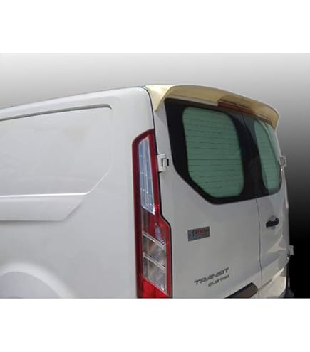 FOR FORD TRANSIT CUSTOM 2012-23 REAR TWIN BARN DOOR SPOILER PAINTED FROZEN WHITE | UK