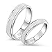 Produktbild 1 Paar Partnerschaftsringe Verlobungsringe Damen Herren 925er Sterling Silber Hypoallergen Einfache Stil Bling Memoir-Ringe Hochzeit Trauringe Verstellbar