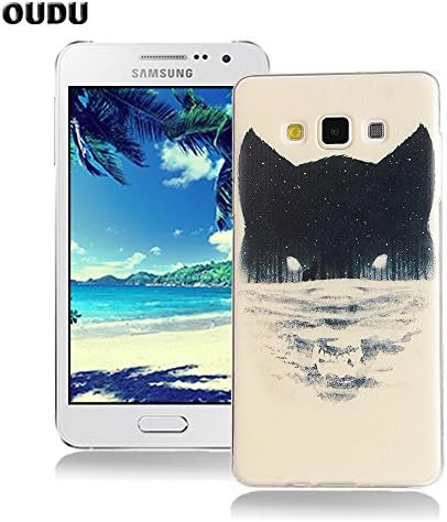 OuDu Silicone Case for Samsung Galaxy A3 2015 SM-A300F Soft TPU Rubber Cover Flexible Slim Case Smooth Lightweight Skin Ultra Thin Shell Creative Design Cover Anti-Scratch Anti-Shock Protective Bumper - Wolf