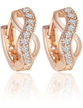 2LIVEfor Goldene Ohrringe Infinity Schleife 18K Vergoldet Ohrstecker Creolen Glitzer Rosegold Zirkonia Ohrringe...