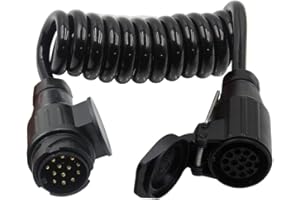 ‎SUN3DRUCKER Sun3drucker 13-polig Anhänger Verlängerungskabel Stecker Adapter - 2M Anhänger Adapterkabel Kupplung 12V/24V für PKW LKW Caravan Wohnmobil Wohnwagen Fahrradträger Anschluss