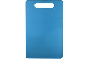 Fotouzy Plastic Utility Cutting Board with Handles, Food Safe PP Material, BPA Free, Dishwasher Safe, Thick Chopping Board, Large Size, Easy Grip Handle, for Kitchen (Blue)