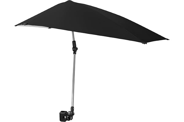 Sport-Brella Versa-Brella paraply – reflekterar värme och säkerställer UPF 50+ solskydd, klämklämmor på nästan alla ytor, monteras på stolar, blekare, golfväskor och mer, 96 cm x 100 cm