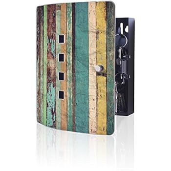 Penbinmall Schlüsselkasten Holz Vintage - Retro Schlüsselbox Mit 6 Haken 28,5x22cm